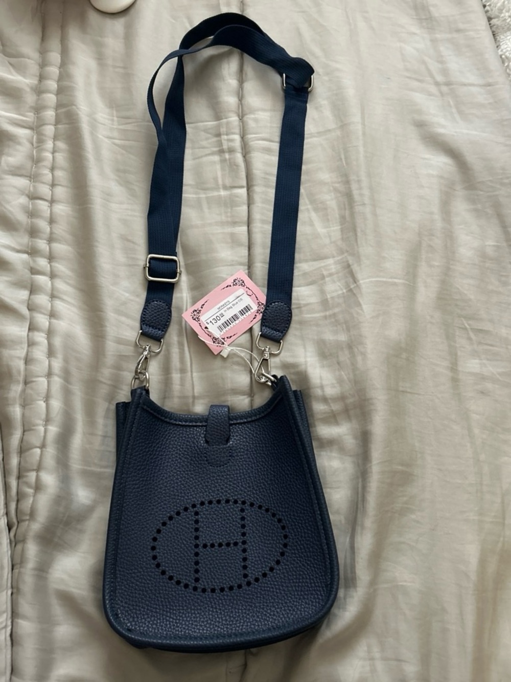 H Blue Leather Crossbody Handbag - Unbranded